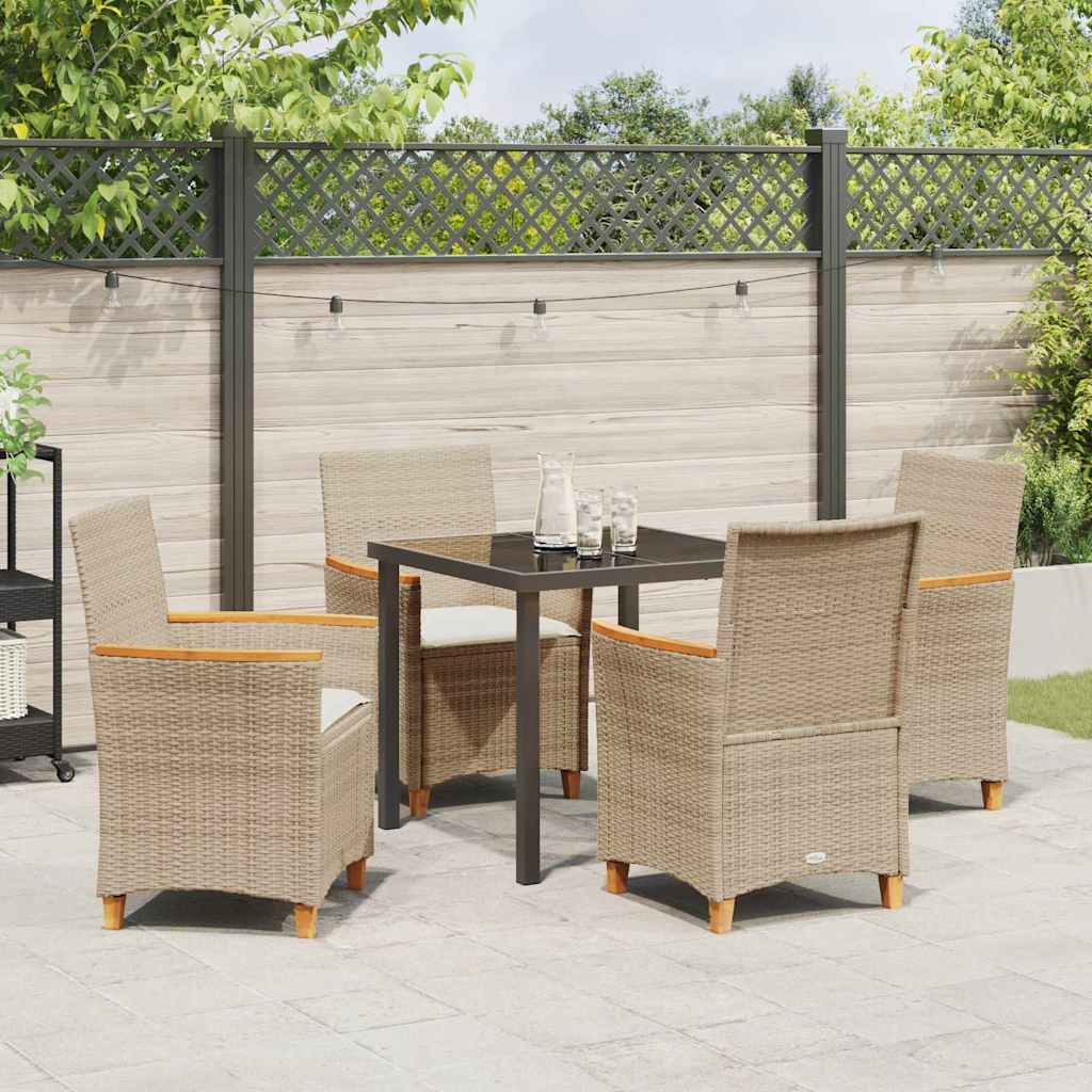 Ensemble de salle à manger pour jardin 5 pcs Beige polyrotin - XIOS