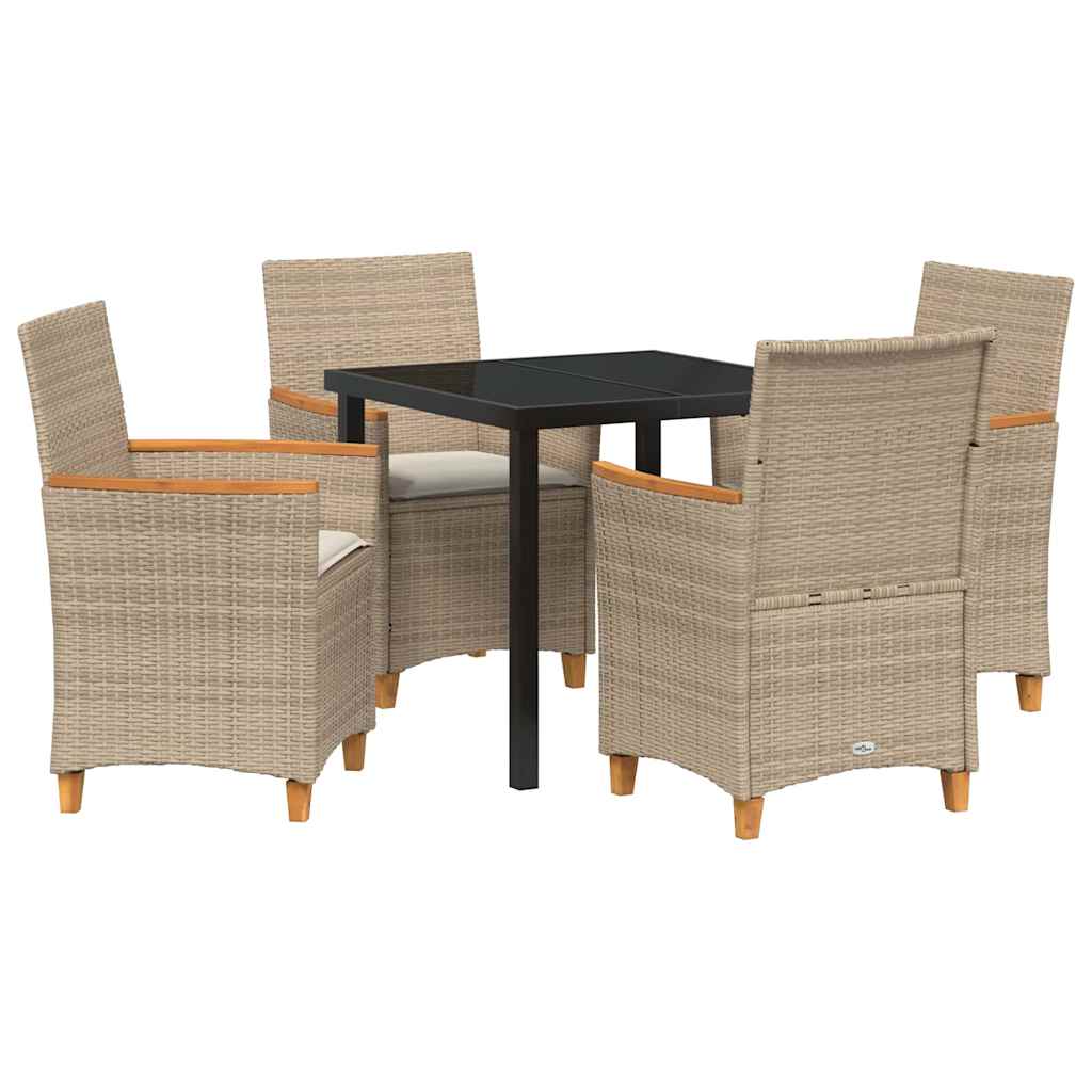 Ensemble de salle à manger pour jardin 5 pcs Beige polyrotin - XIOS