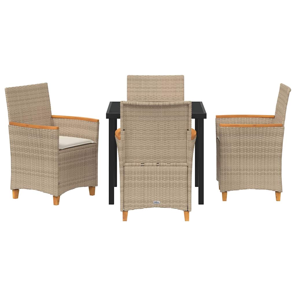 Ensemble de salle à manger pour jardin 5 pcs Beige polyrotin - XIOS