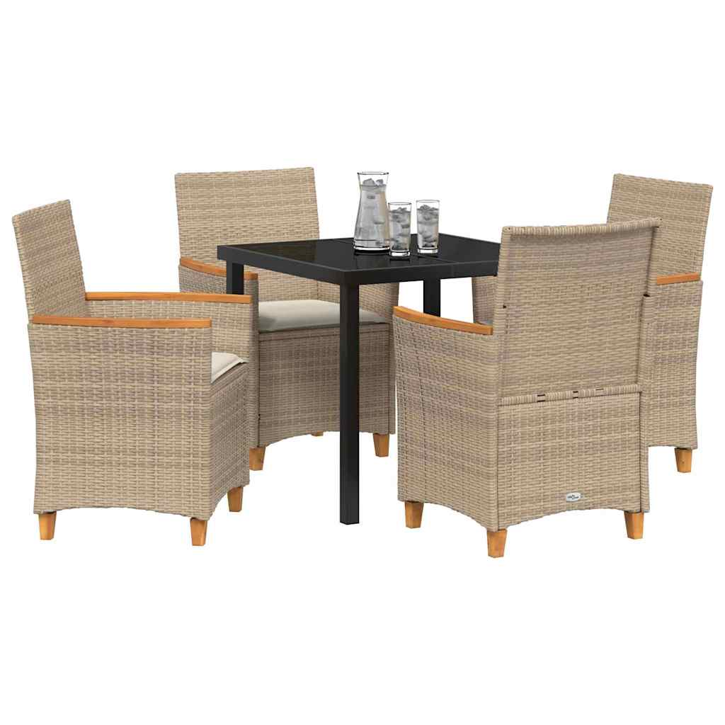 Ensemble de salle à manger pour jardin 5 pcs Beige polyrotin - XIOS