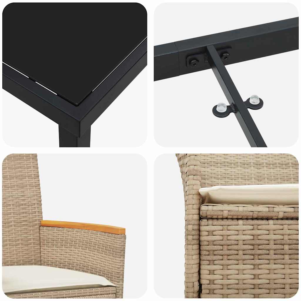 Ensemble de salle à manger pour jardin 5 pcs Beige polyrotin - XIOS