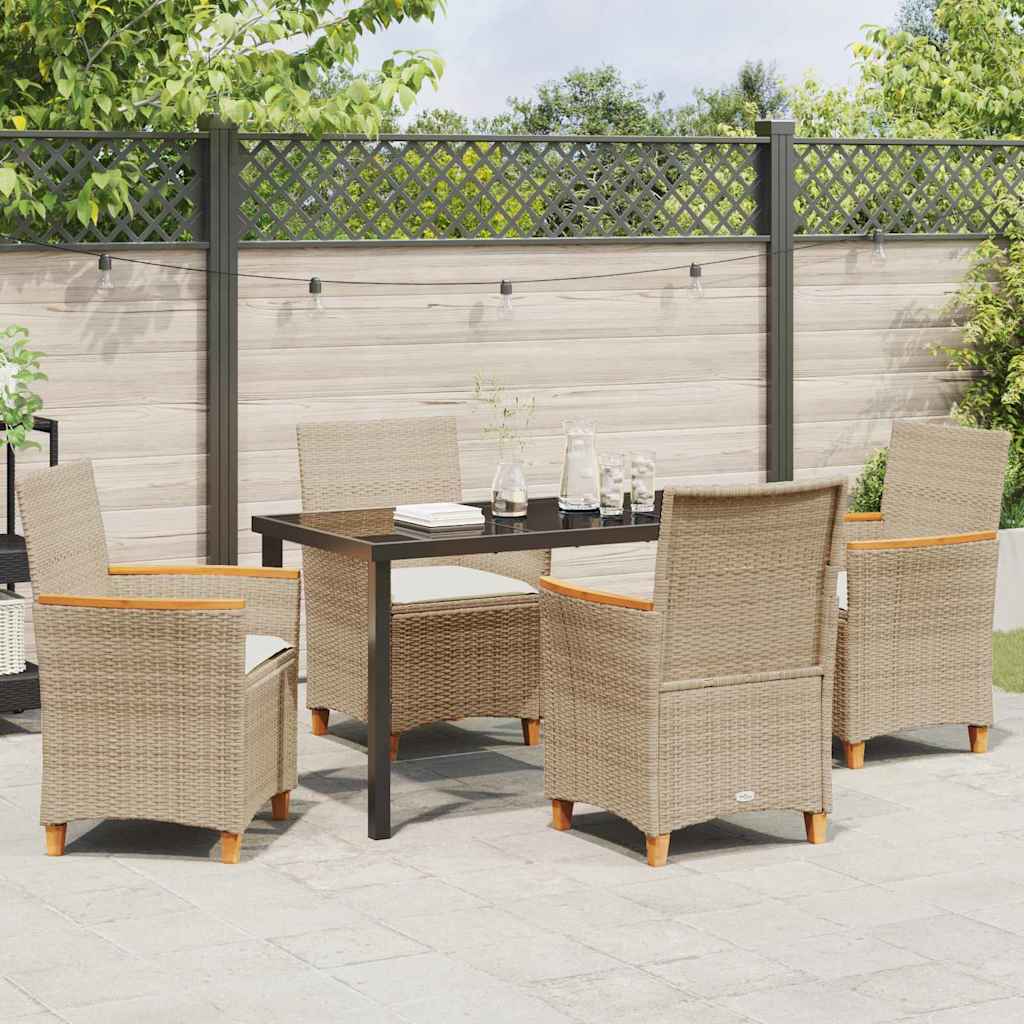 Ensemble de salle à manger pour jardin 5 pcs Beige polyrotin - XIOS