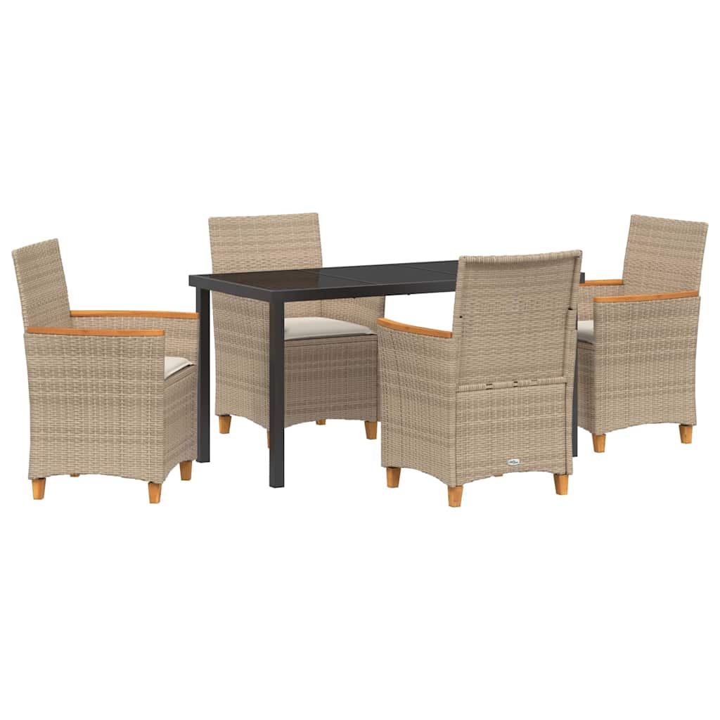 Ensemble de salle à manger pour jardin 5 pcs Beige polyrotin - XIOS