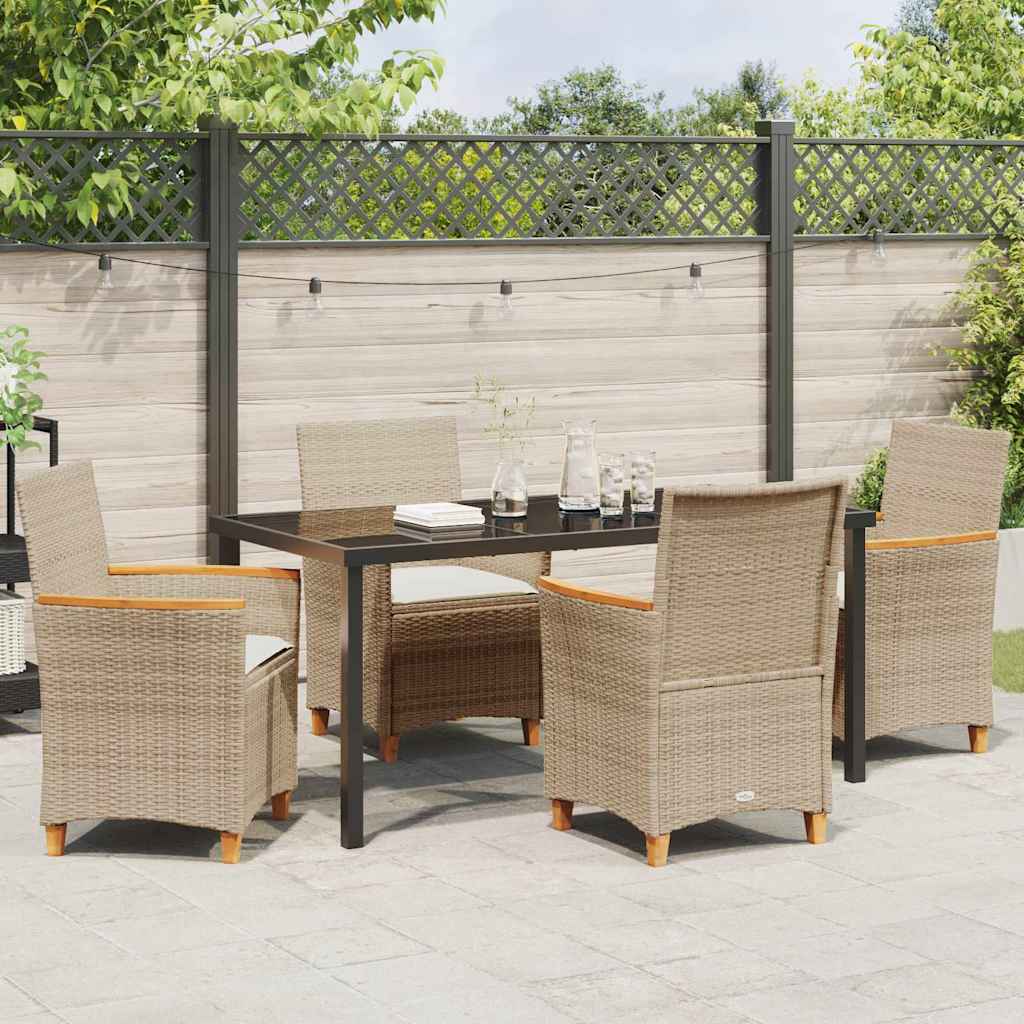 Ensemble de salle à manger pour jardin 5 pcs Beige polyrotin - XIOS