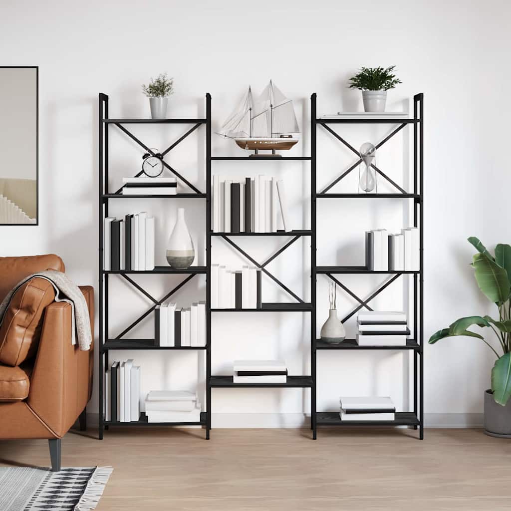 Étagère Chêne noir 156 x 25 x 167.5 cm Bois d'ingénierie - XIOS