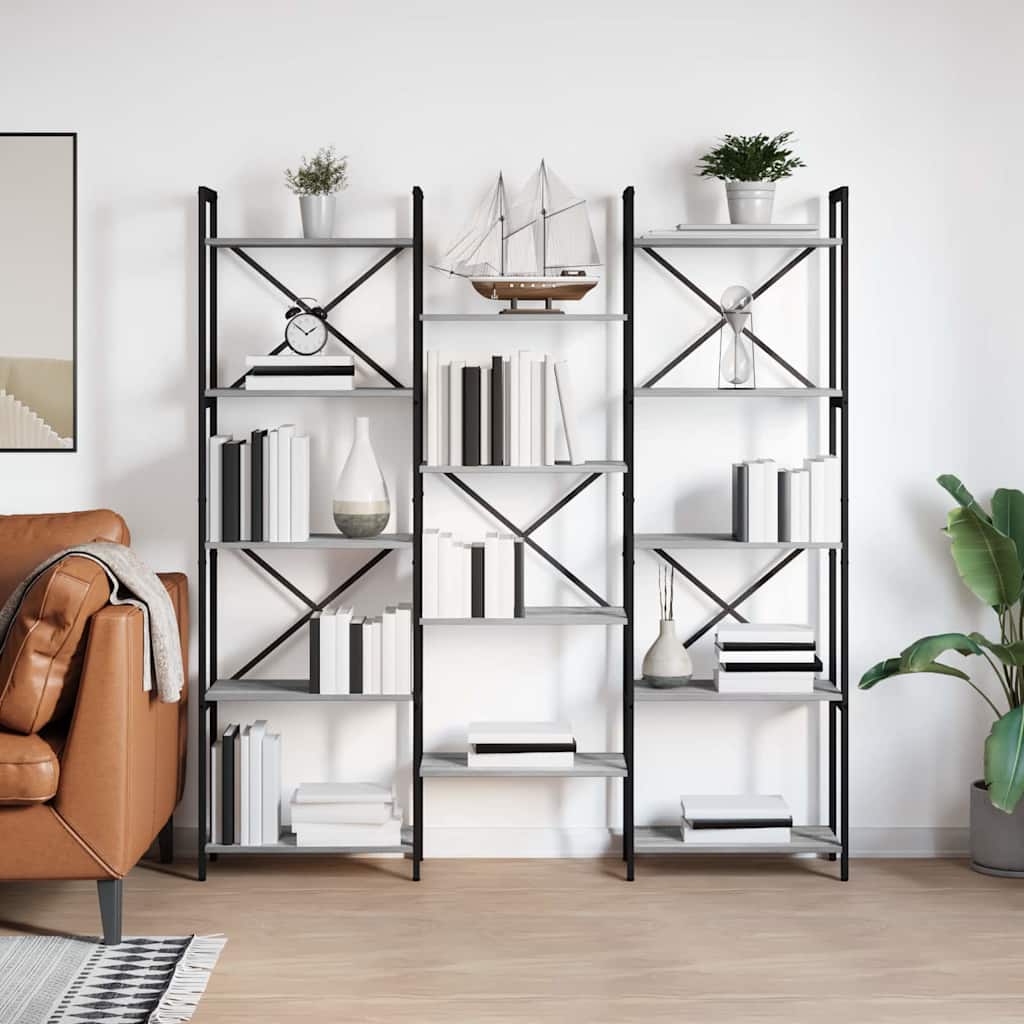 Étagère Sonoma gris 156 x 25 x 167.5 cm Bois d'ingénierie - XIOS