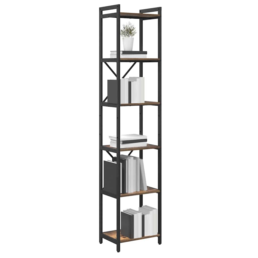 Bibliothèque Chêne fumé 40 x 30 x 188 cm Bois d'ingénierie - XIOS