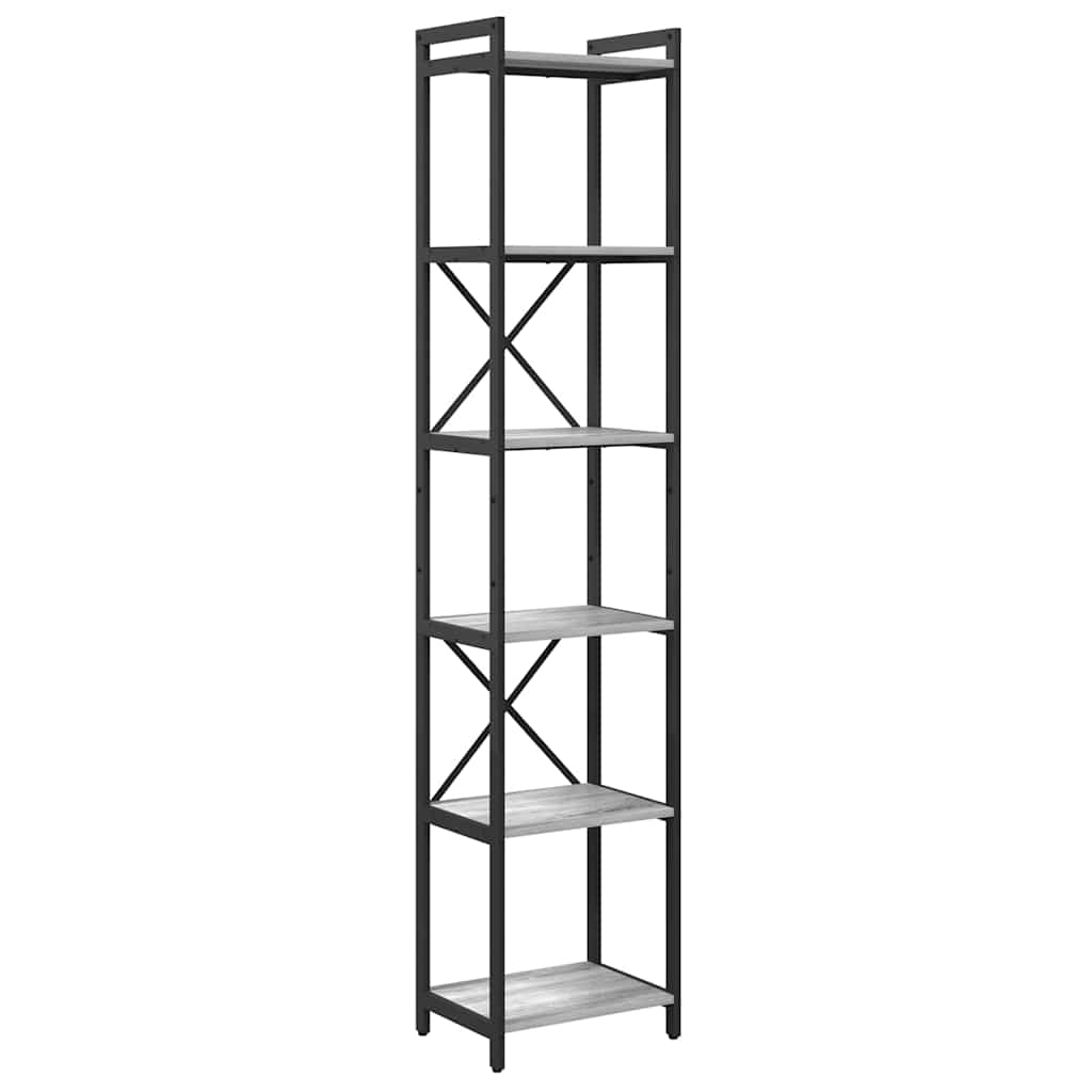 Bibliothèque Sonoma gris 40 x 30 x 188 cm Bois d'ingénierie - XIOS