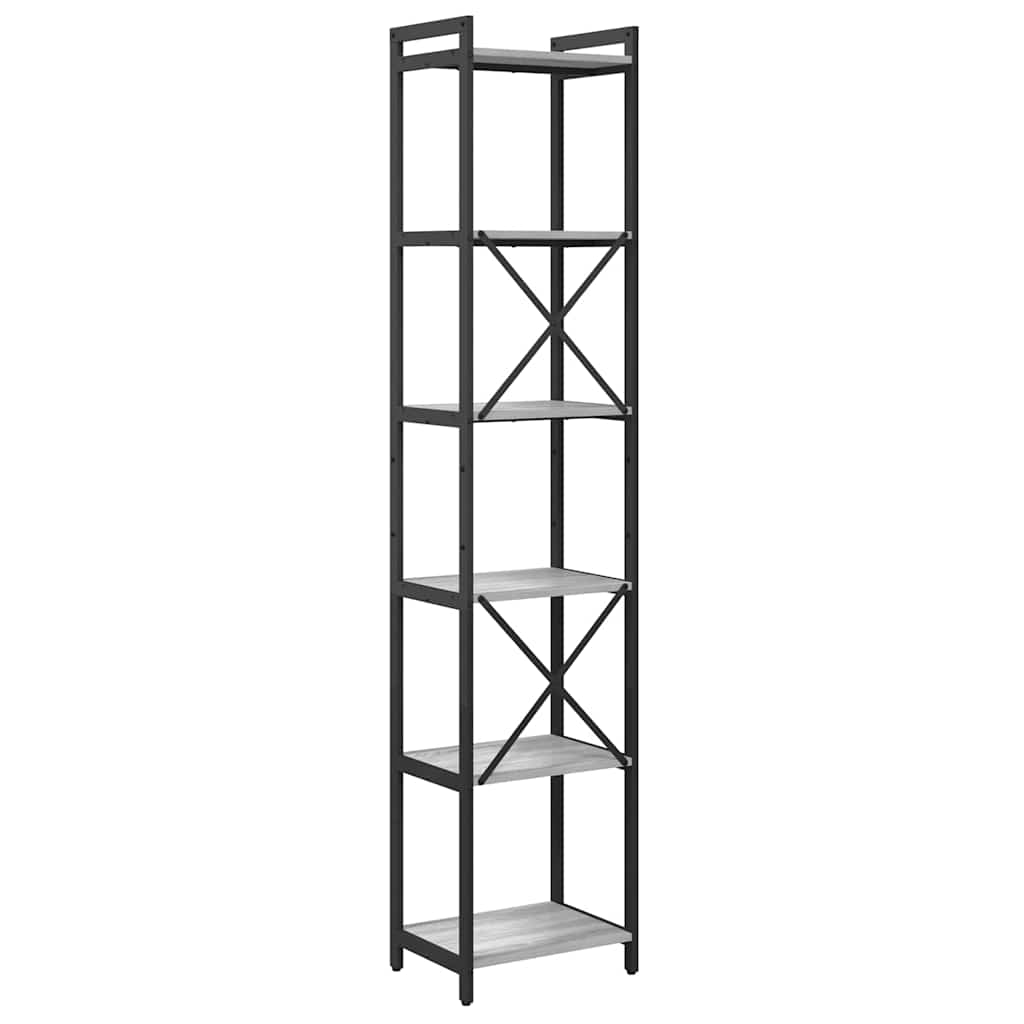 Bibliothèque Sonoma gris 40 x 30 x 188 cm Bois d'ingénierie - XIOS