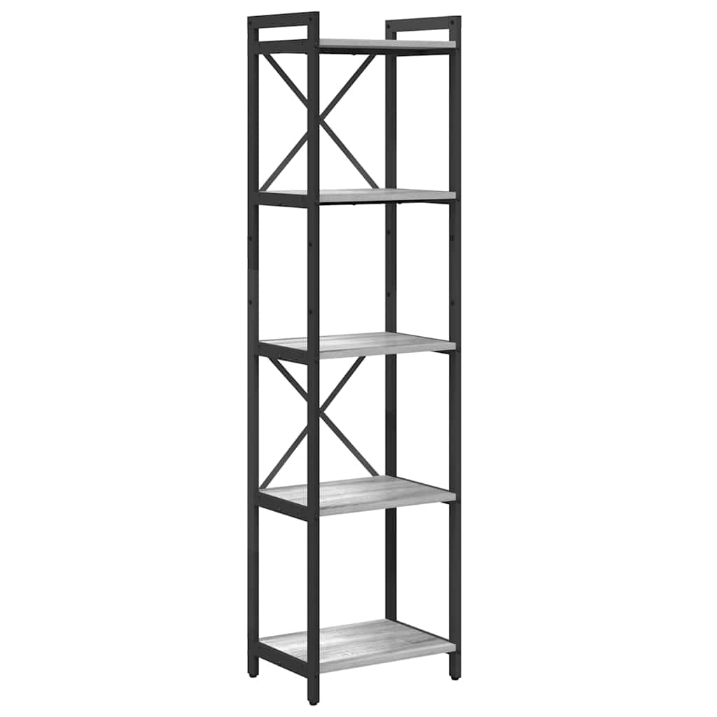 Bibliothèque Sonoma gris 40 x 30 x 153 cm Bois d'ingénierie - XIOS