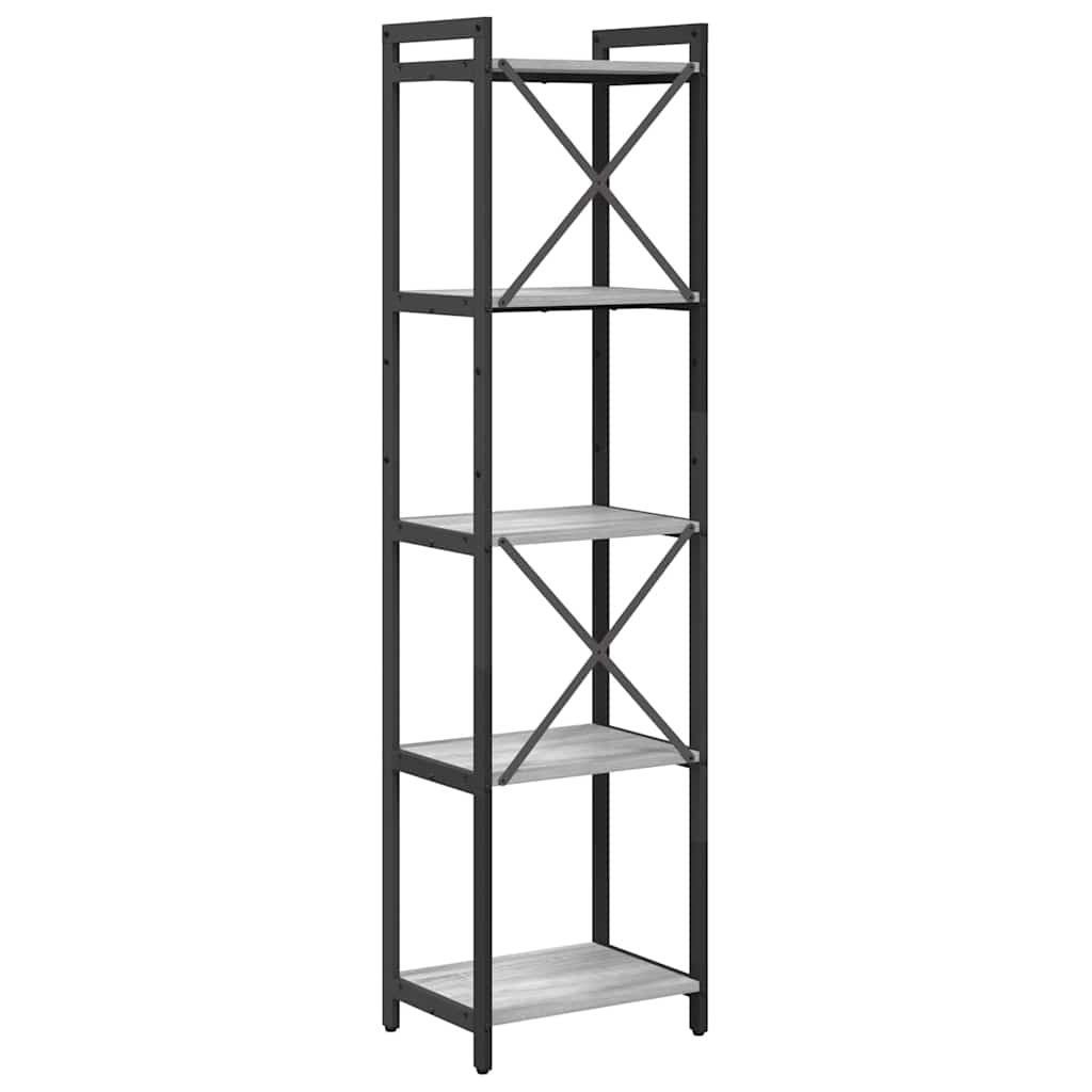 Bibliothèque Sonoma gris 40 x 30 x 153 cm Bois d'ingénierie - XIOS