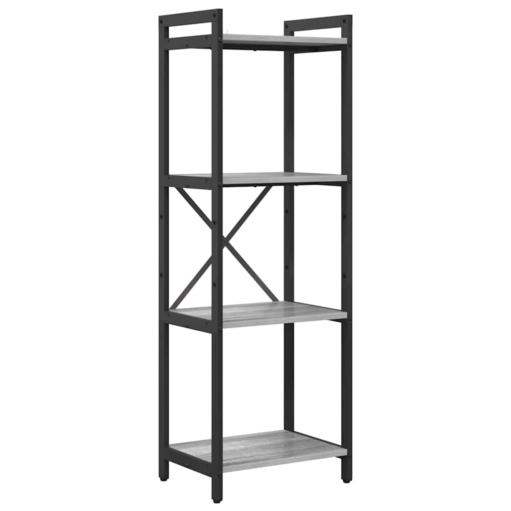 Bibliothèque Sonoma gris 40 x 30 x 118 cm Bois d'ingénierie - XIOS