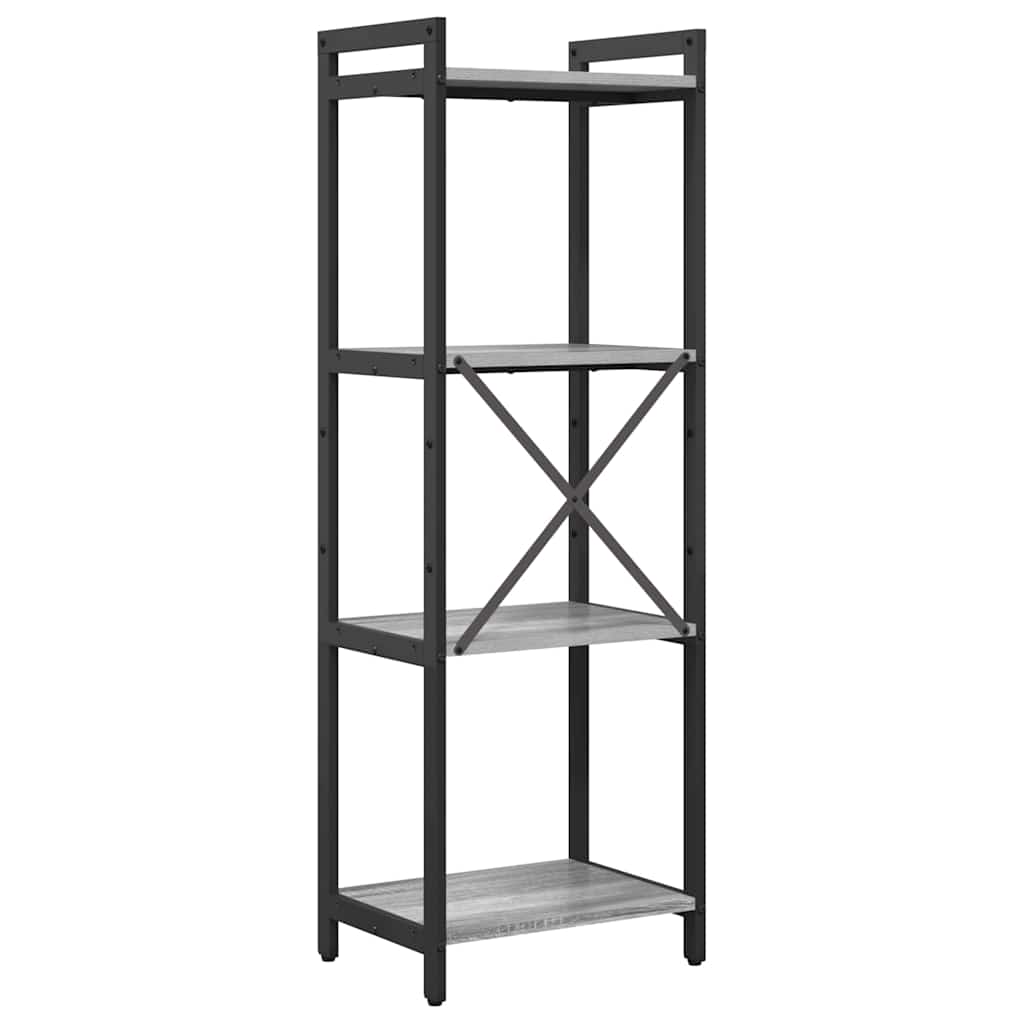 Bibliothèque Sonoma gris 40 x 30 x 118 cm Bois d'ingénierie - XIOS