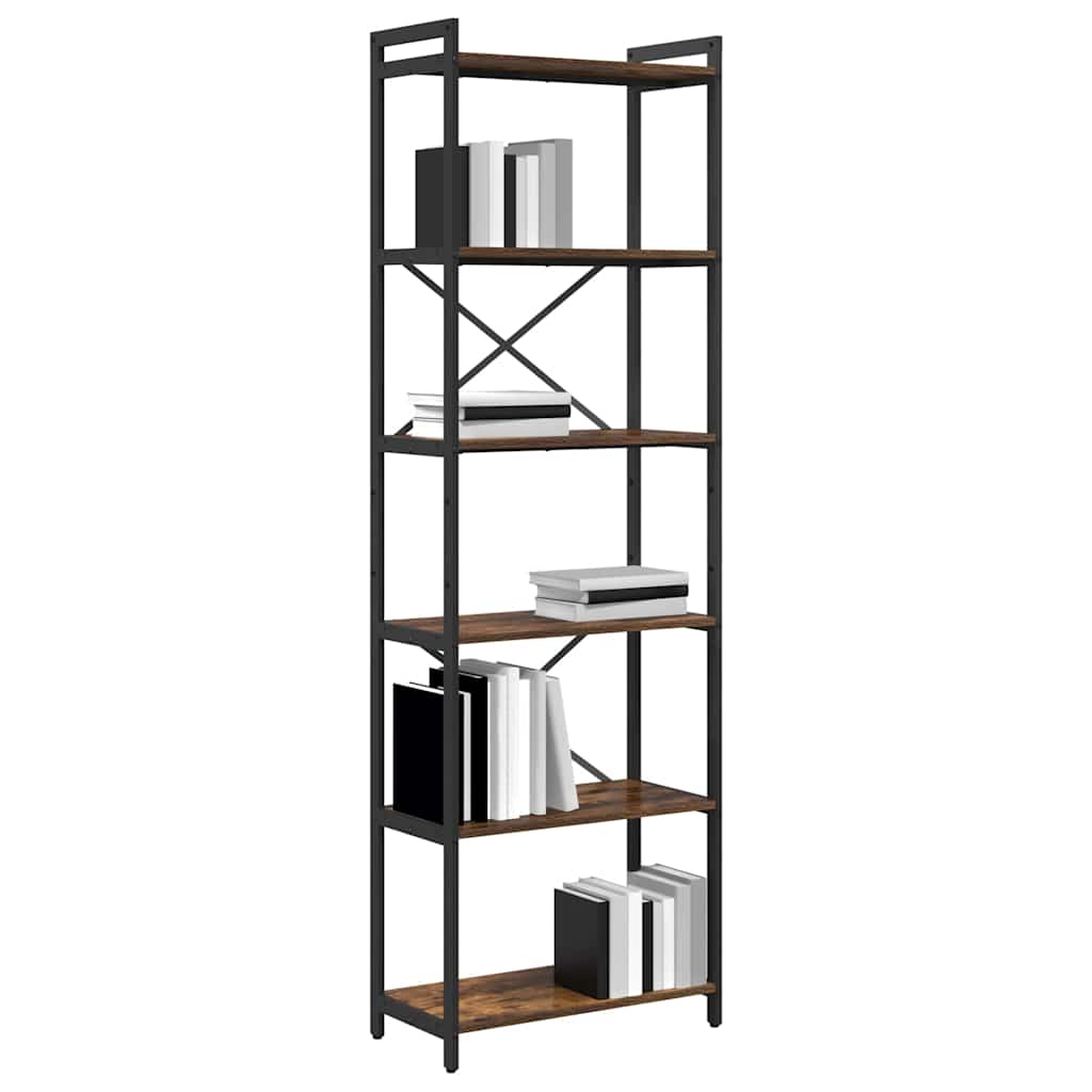 Bibliothèque Chêne fumé 60 x 30 x 188 cm Bois d'ingénierie - XIOS