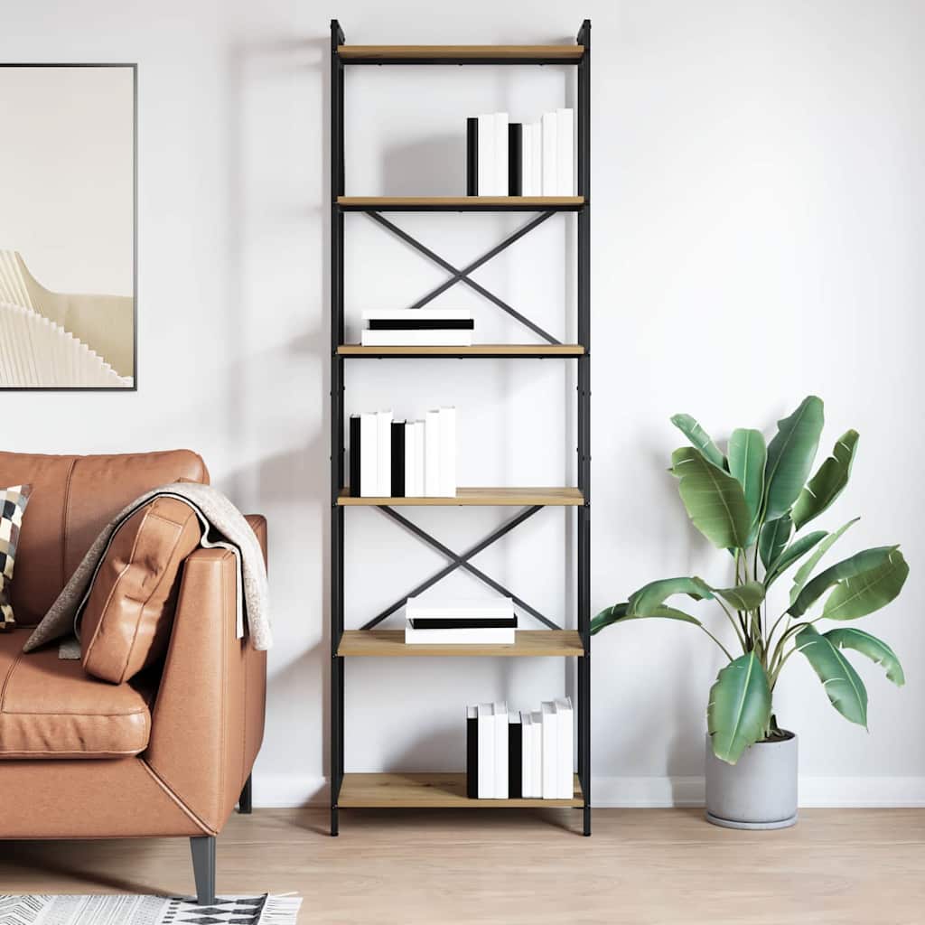 Bibliothèque chêne artisanal 60 x 30 x 188 cm Bois d'ingénierie - XIOS