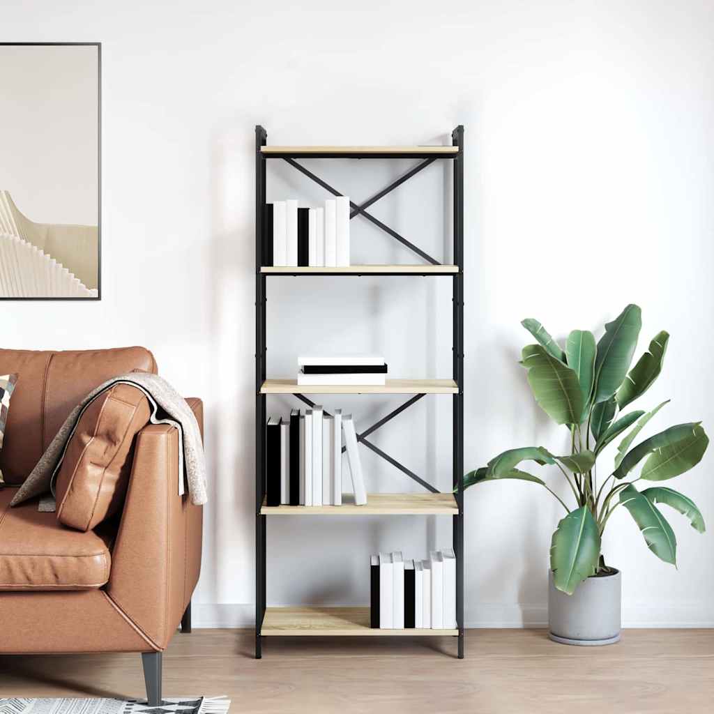 Bibliothèque Chêne sonoma 60 x 30 x 153 cm Bois d'ingénierie - XIOS