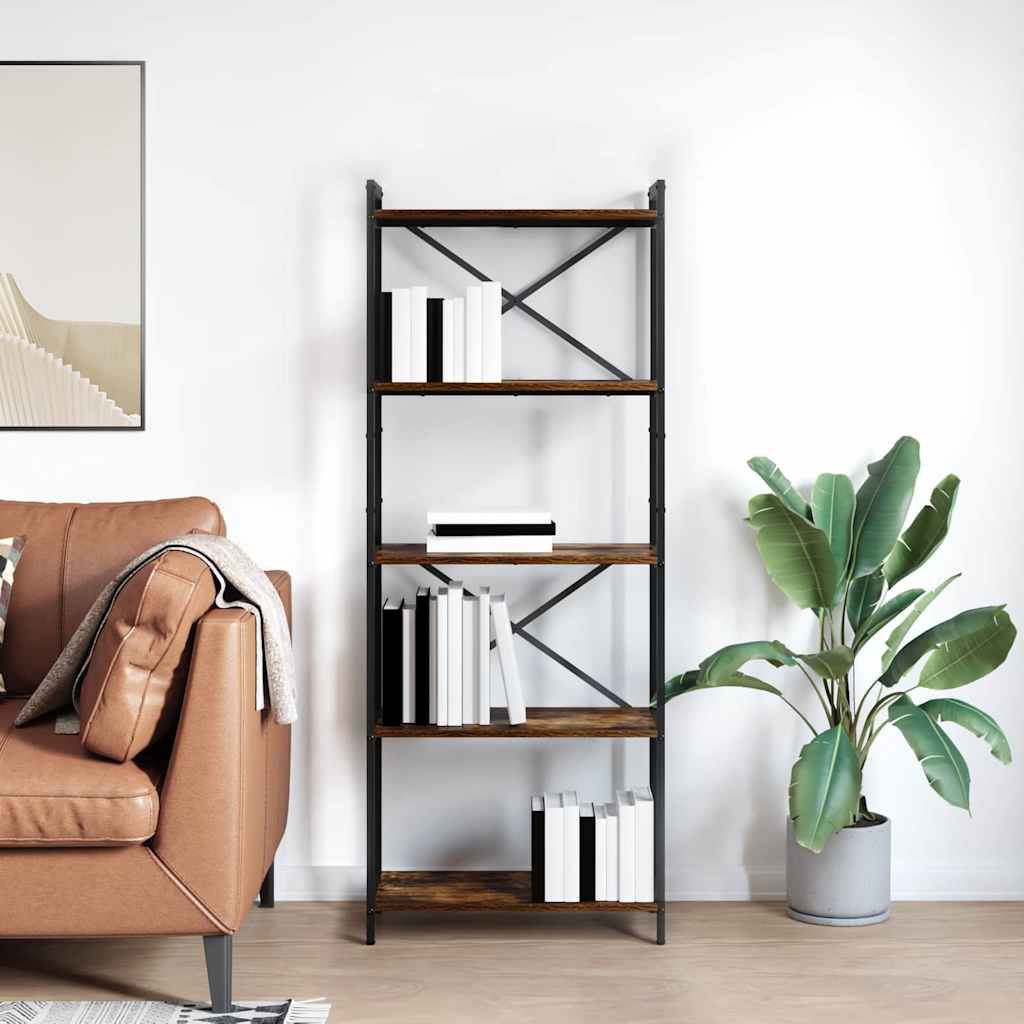 Bibliothèque Chêne fumé 60 x 30 x 153 cm Bois d'ingénierie - XIOS