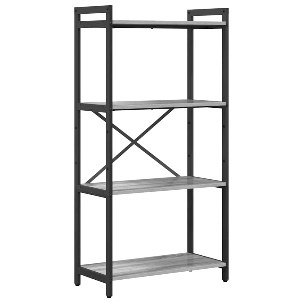 Bibliothèque Sonoma gris 60 x 30 x 118 cm Bois d'ingénierie - XIOS