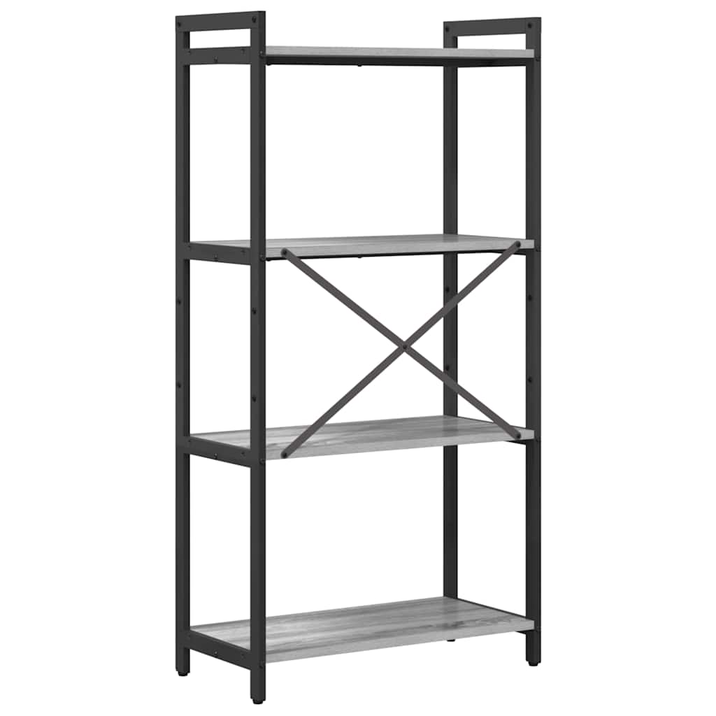 Bibliothèque Sonoma gris 60 x 30 x 118 cm Bois d'ingénierie - XIOS