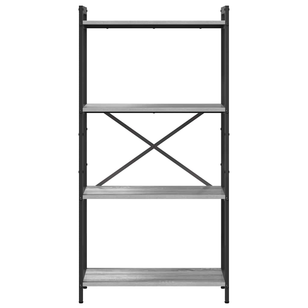 Bibliothèque Sonoma gris 60 x 30 x 118 cm Bois d'ingénierie - XIOS