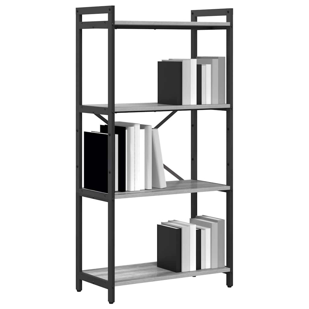 Bibliothèque Sonoma gris 60 x 30 x 118 cm Bois d'ingénierie - XIOS