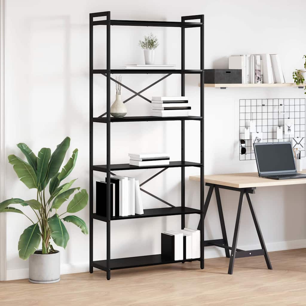 Bibliothèque Chêne noir 80 x 30 x 188 cm Bois d'ingénierie - XIOS