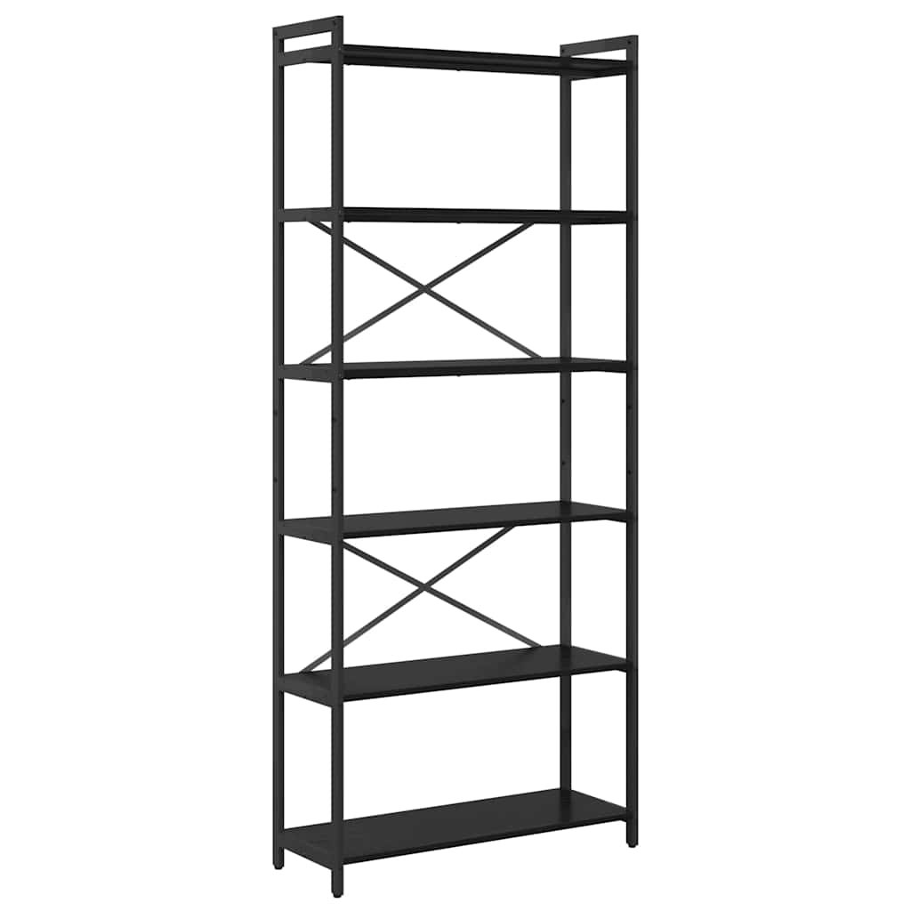 Bibliothèque Chêne noir 80 x 30 x 188 cm Bois d'ingénierie - XIOS