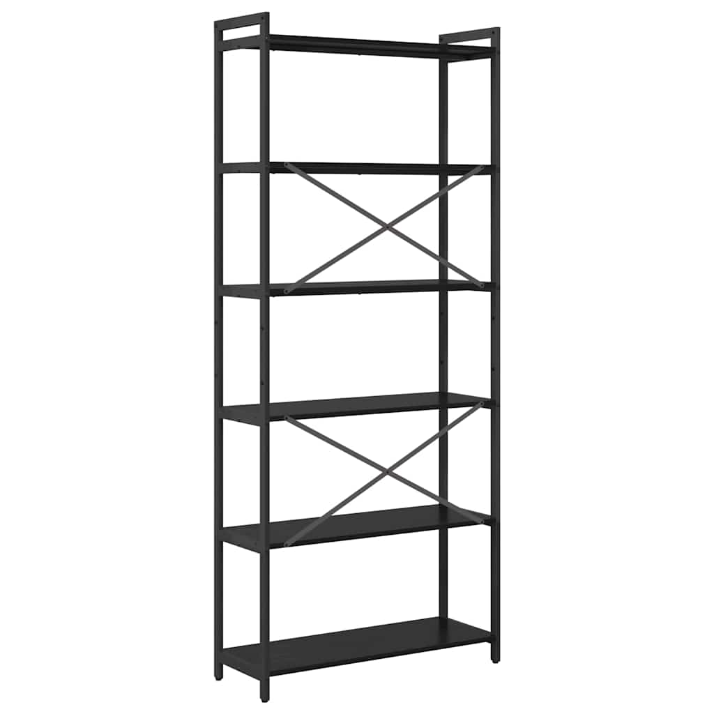 Bibliothèque Chêne noir 80 x 30 x 188 cm Bois d'ingénierie - XIOS
