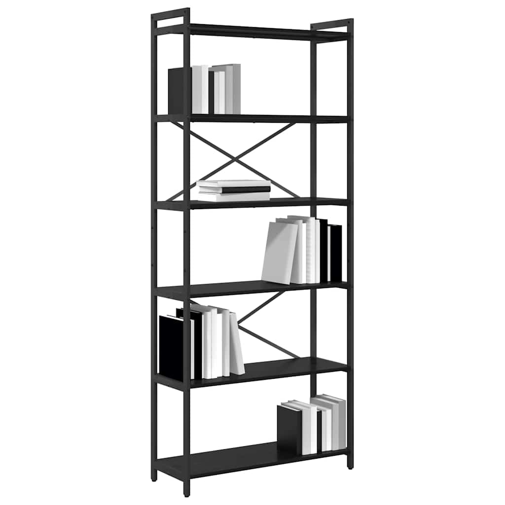 Bibliothèque Chêne noir 80 x 30 x 188 cm Bois d'ingénierie - XIOS
