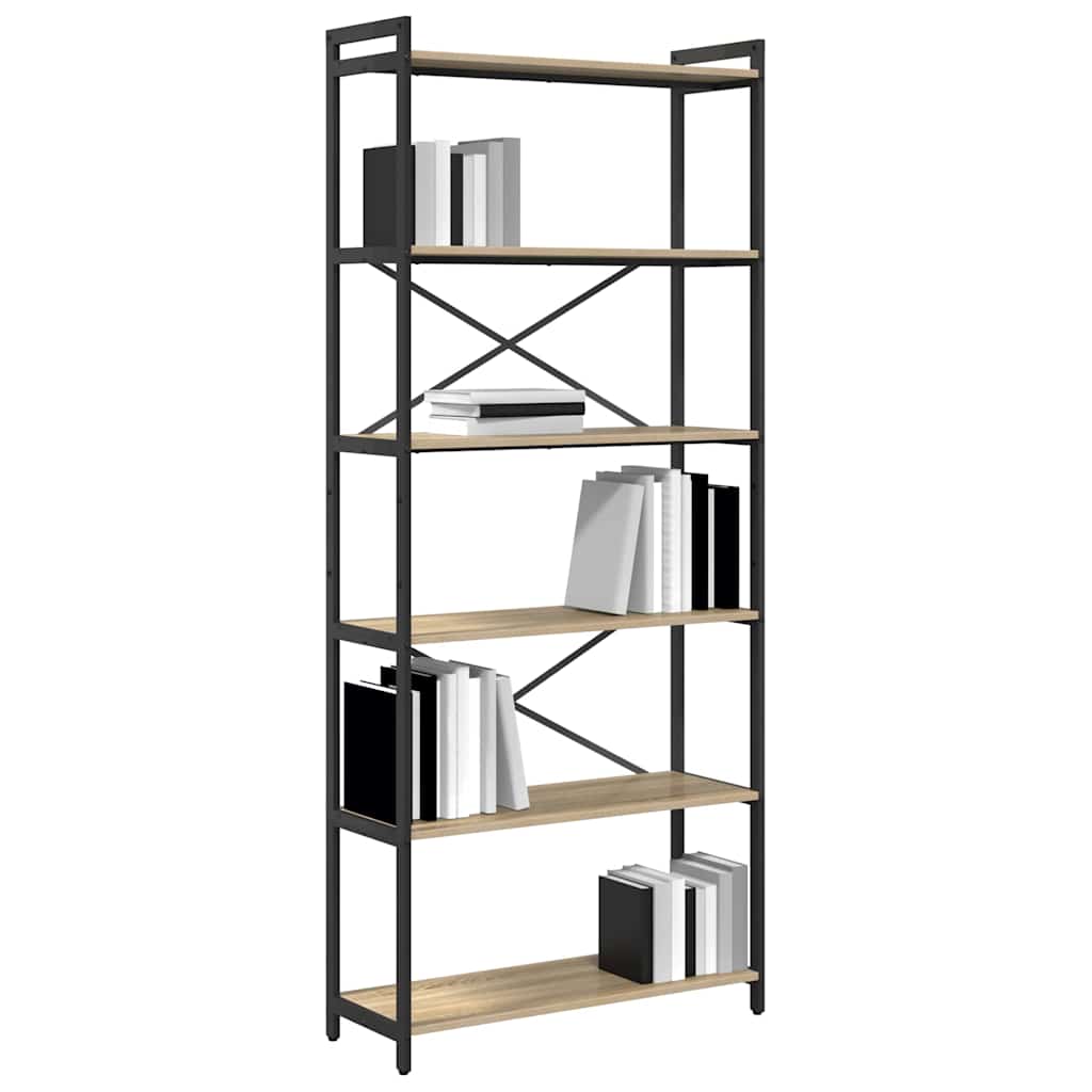Bibliothèque Chêne sonoma 80 x 30 x 188 cm Bois d'ingénierie - XIOS