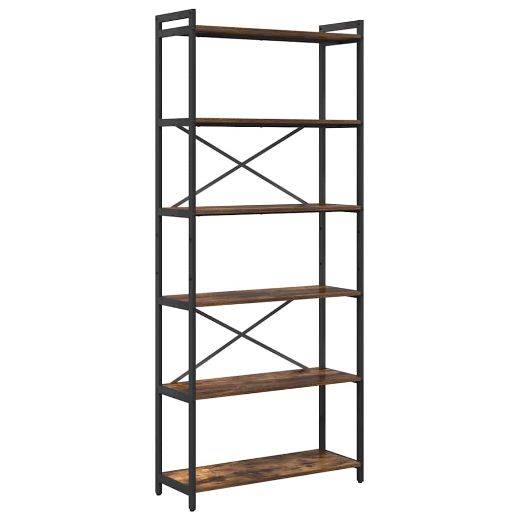 Bibliothèque Chêne fumé 80 x 30 x 188 cm Bois d'ingénierie - XIOS