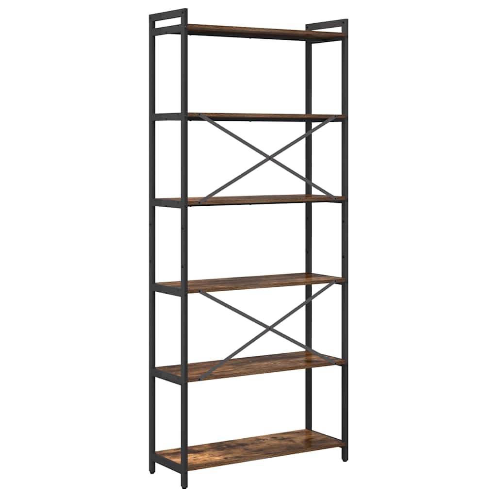 Bibliothèque Chêne fumé 80 x 30 x 188 cm Bois d'ingénierie - XIOS