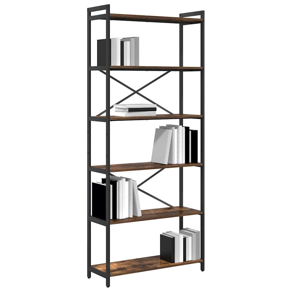 Bibliothèque Chêne fumé 80 x 30 x 188 cm Bois d'ingénierie - XIOS