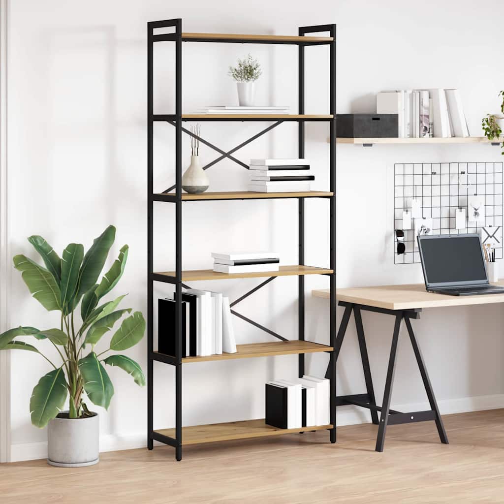 Bibliothèque chêne artisanal 80 x 30 x 188 cm Bois d'ingénierie - XIOS