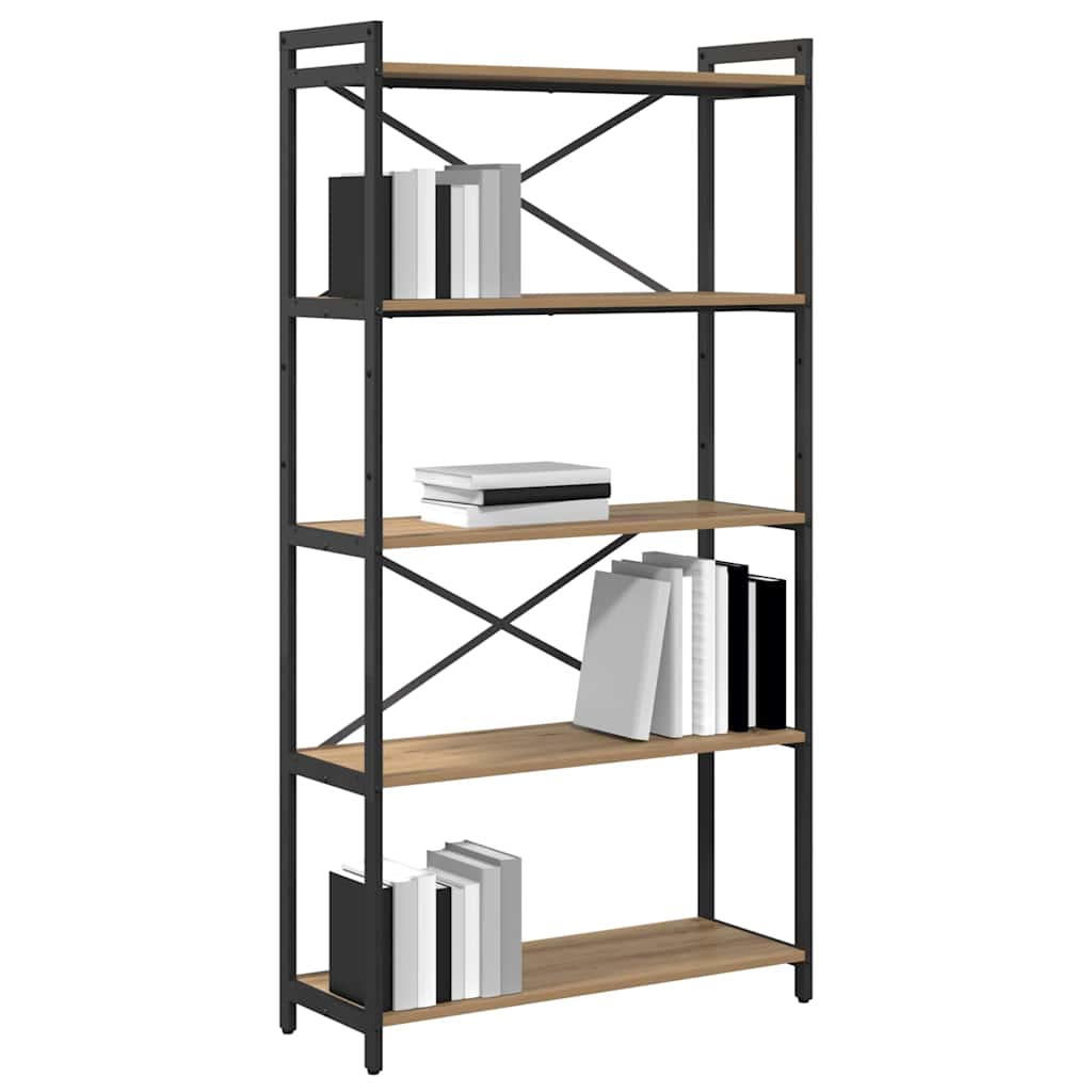Bibliothèque chêne artisanal 80 x 30 x 153 cm Bois d'ingénierie - XIOS