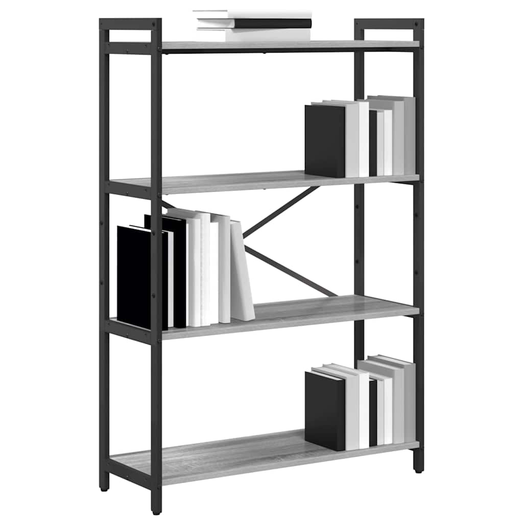 Bibliothèque Sonoma gris 80 x 30 x 118 cm Bois d'ingénierie - XIOS