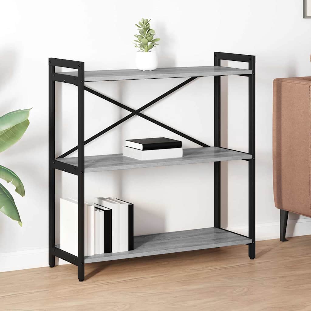 Bibliothèque Sonoma gris 80 x 30 x 83 cm Bois d'ingénierie - XIOS