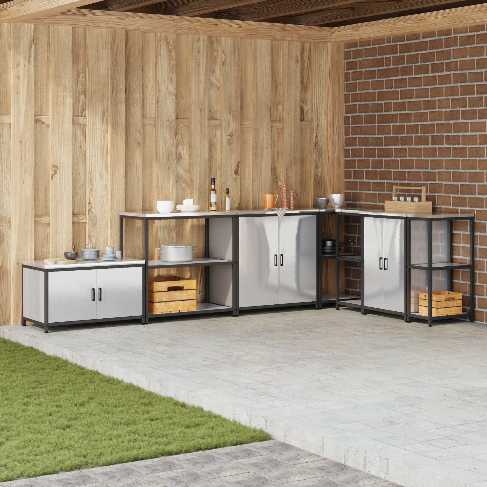 Étagère de Cuisine HATTEM Argenté 90 x 50 x 92 cm Acier - XIOS