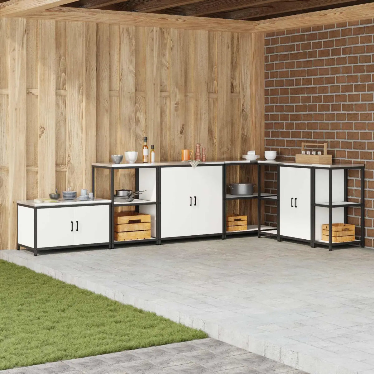 Meuble de rangement de cuisine HATTEM Blanc 90 x 50 x 92 cm - XIOS