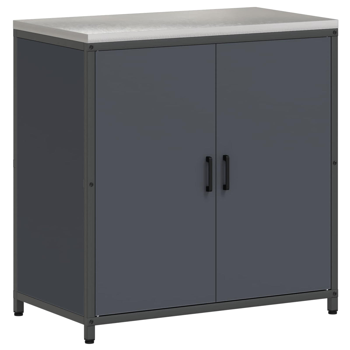 Meuble de rangement de cuisine HATTEM Anthracite Acier