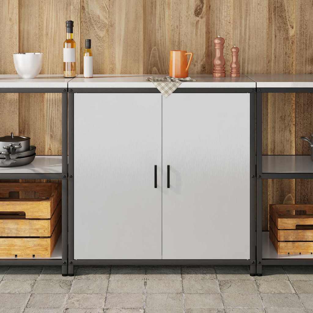 Meuble de rangement de cuisine HATTEM Argenté 90 x 50 x 92 cm - XIOS