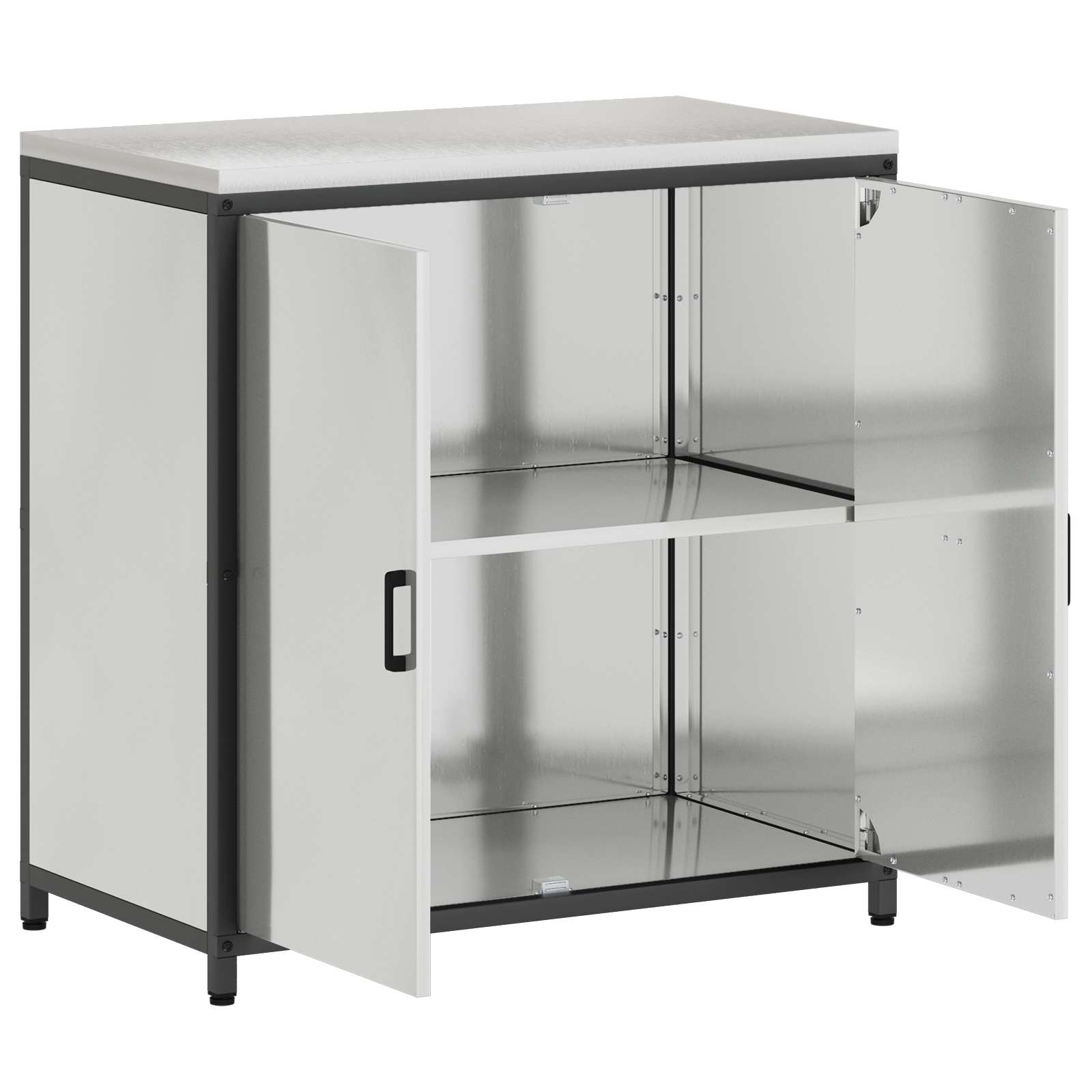 Meuble de rangement de cuisine HATTEM Argenté 90 x 50 x 92 cm - XIOS