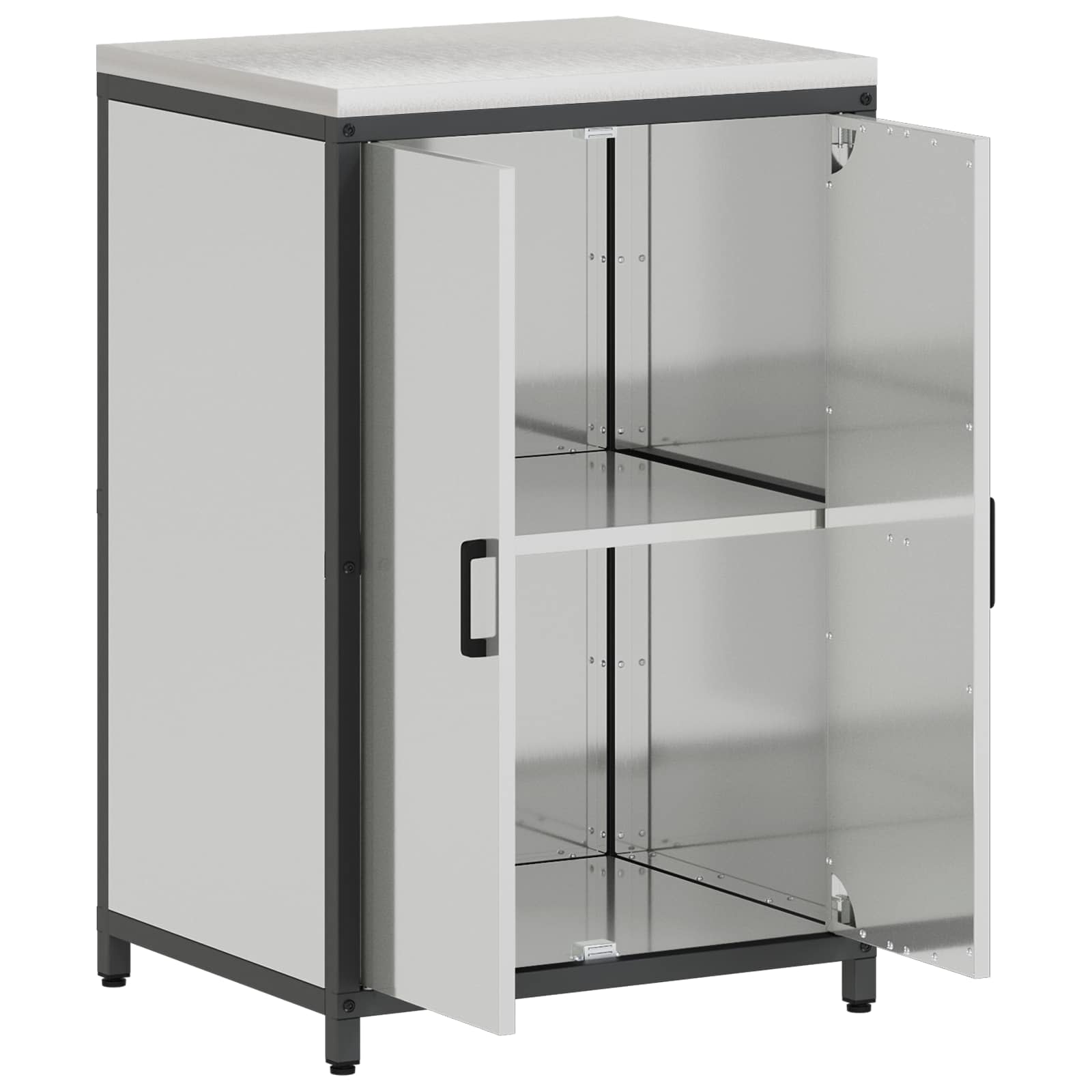 Meuble de rangement de cuisine HATTEM Argenté 60 x 50 x 92 cm - XIOS