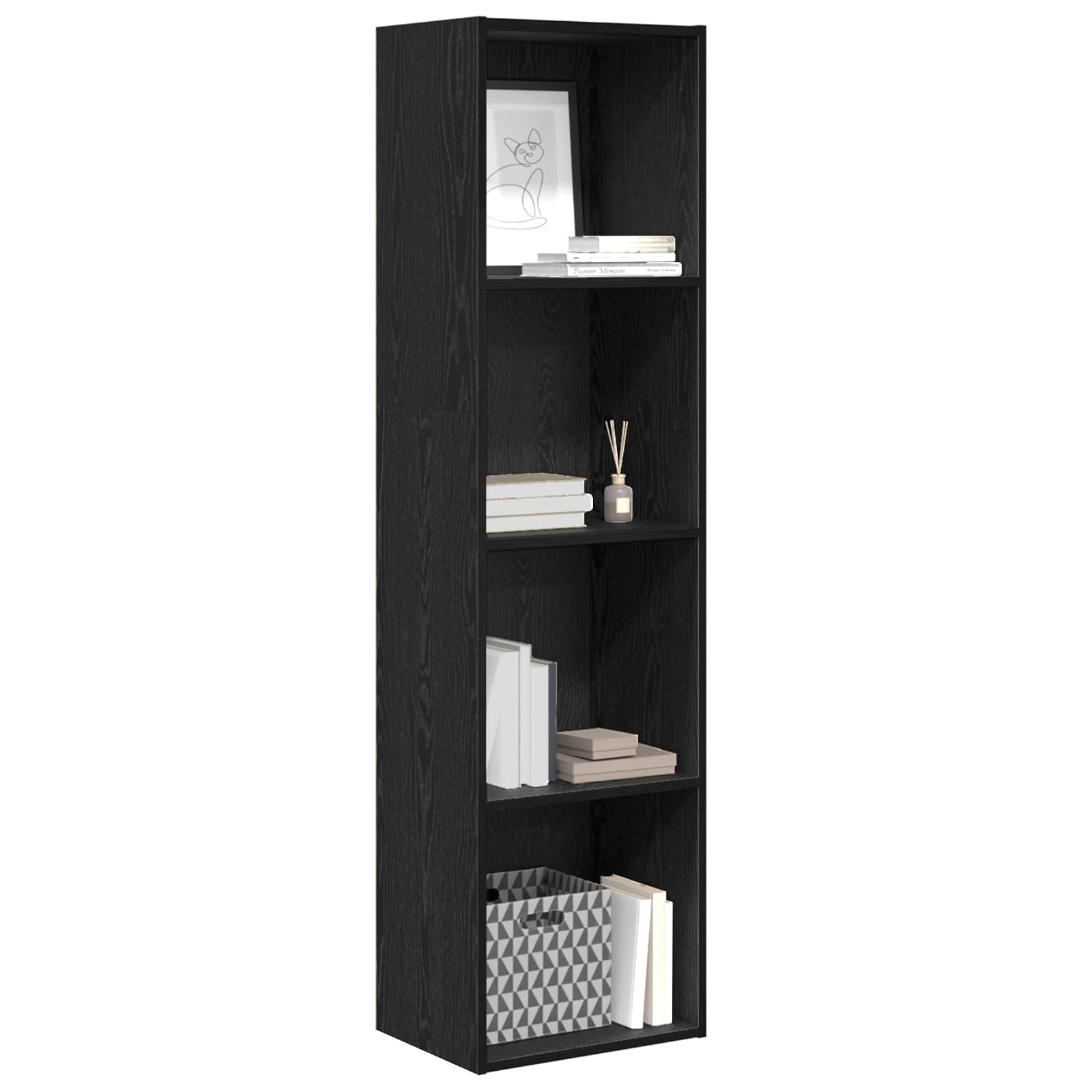 Étagère Chêne noir 40 x 30 x 152 cm Bois d'ingénierie - XIOS