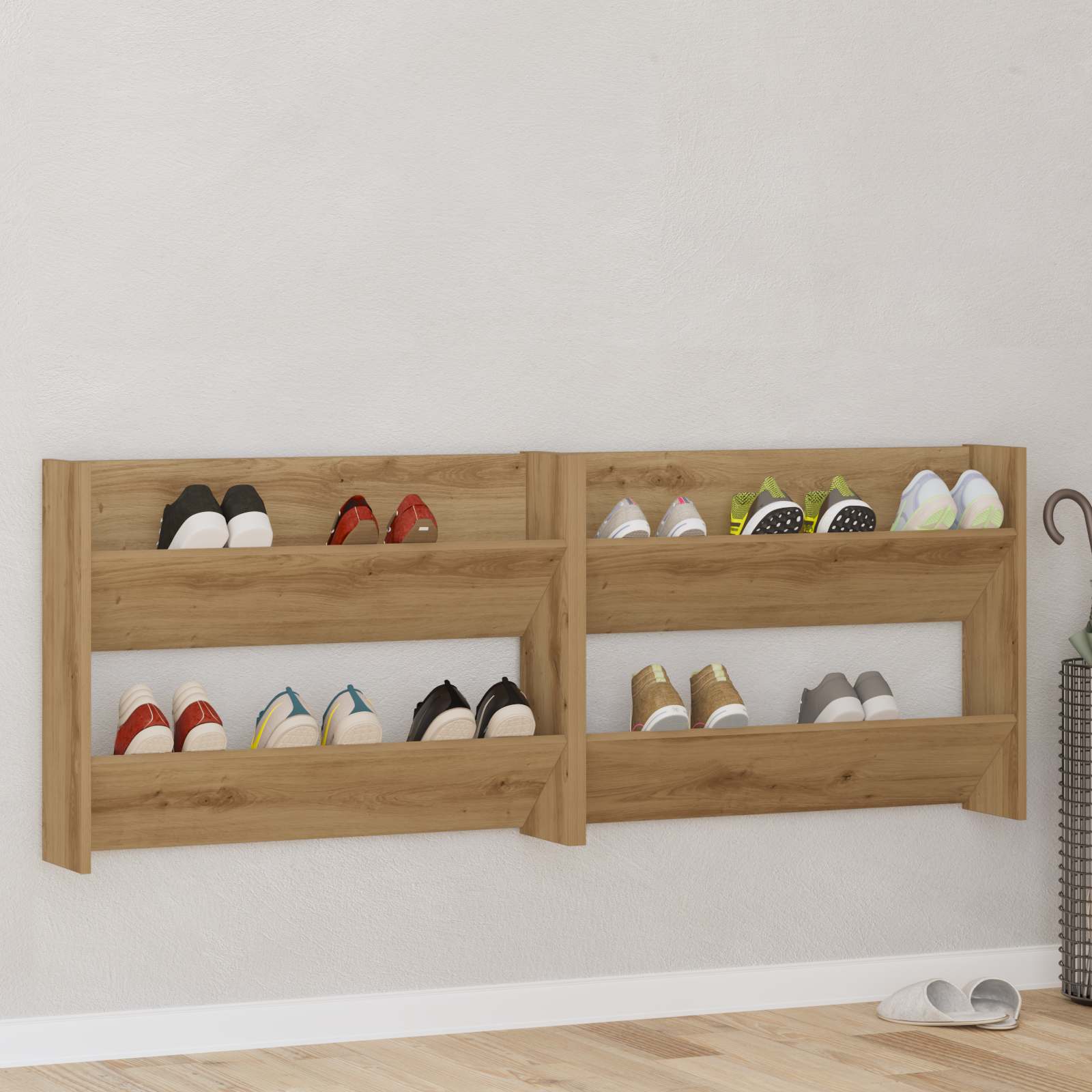 Cabinet à chaussures 2 pc 81 x 18 x 60 cm Bois d'ingénierie - XIOS