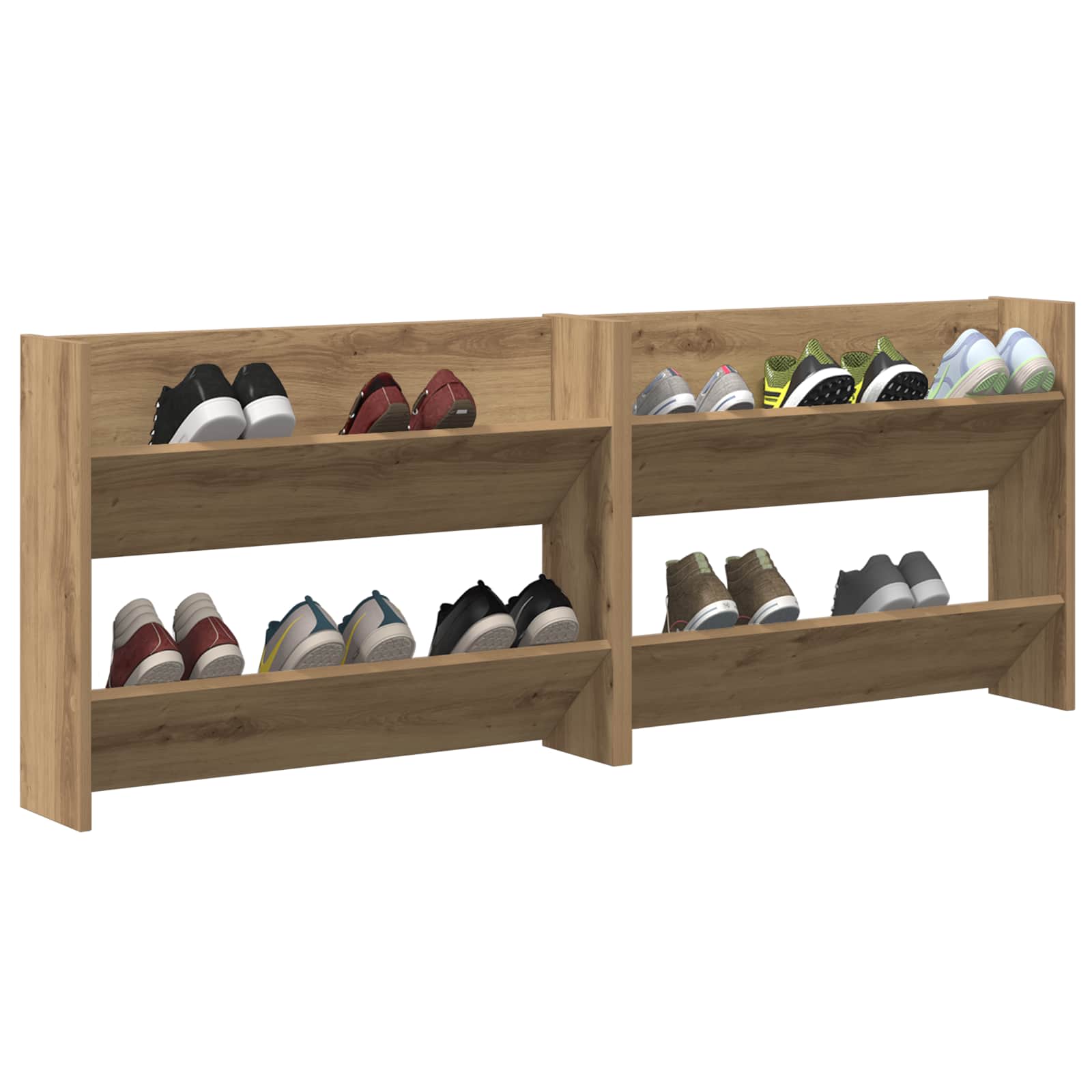 Cabinet à chaussures 2 pc 81 x 18 x 60 cm Bois d'ingénierie - XIOS