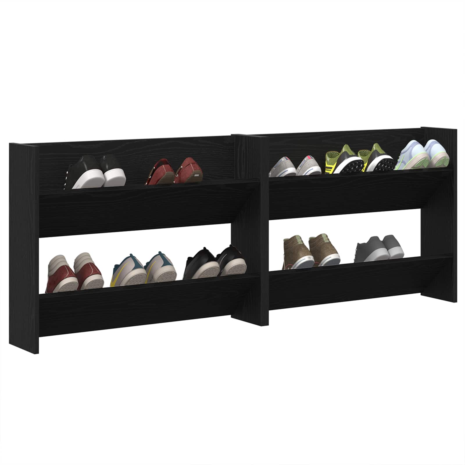 Cabinet à chaussures 2 pcs Chêne noir 83 x 18 x 60 cm - XIOS