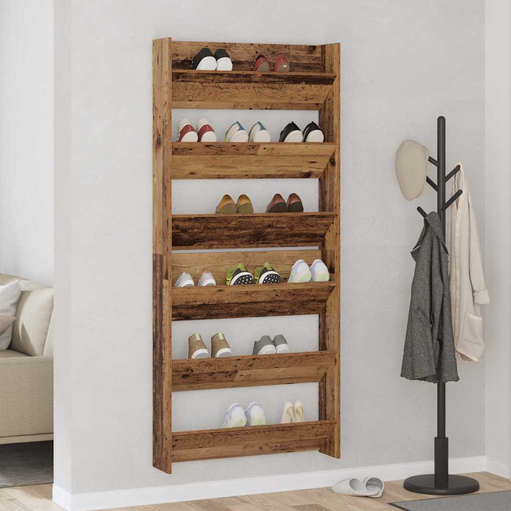 Cabinets à chaussures muraux Bois ancien Bois d'ingénierie - XIOS