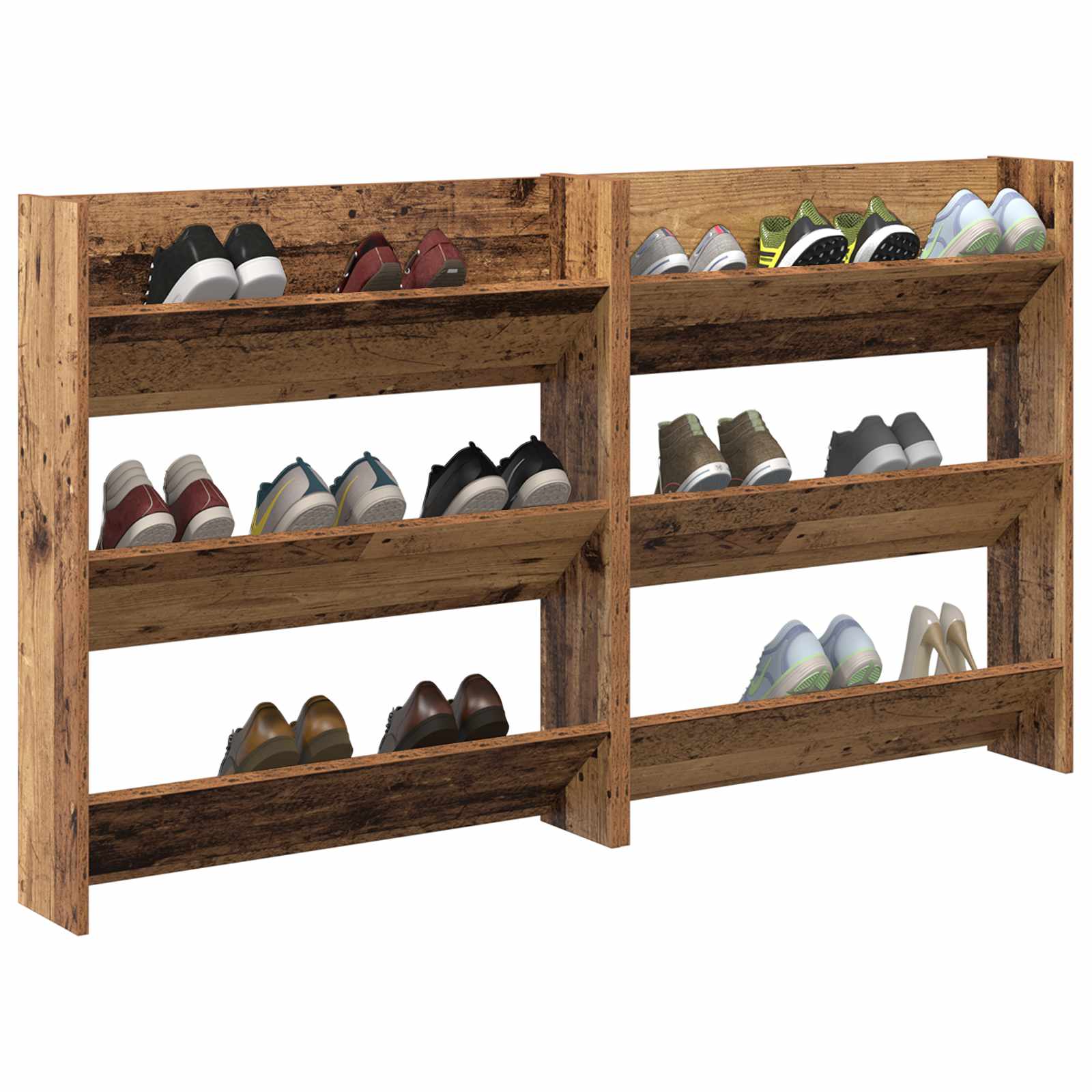 Cabinet à chaussures 2 pcs Bois ancien 84 x 18 x 90 cm - XIOS