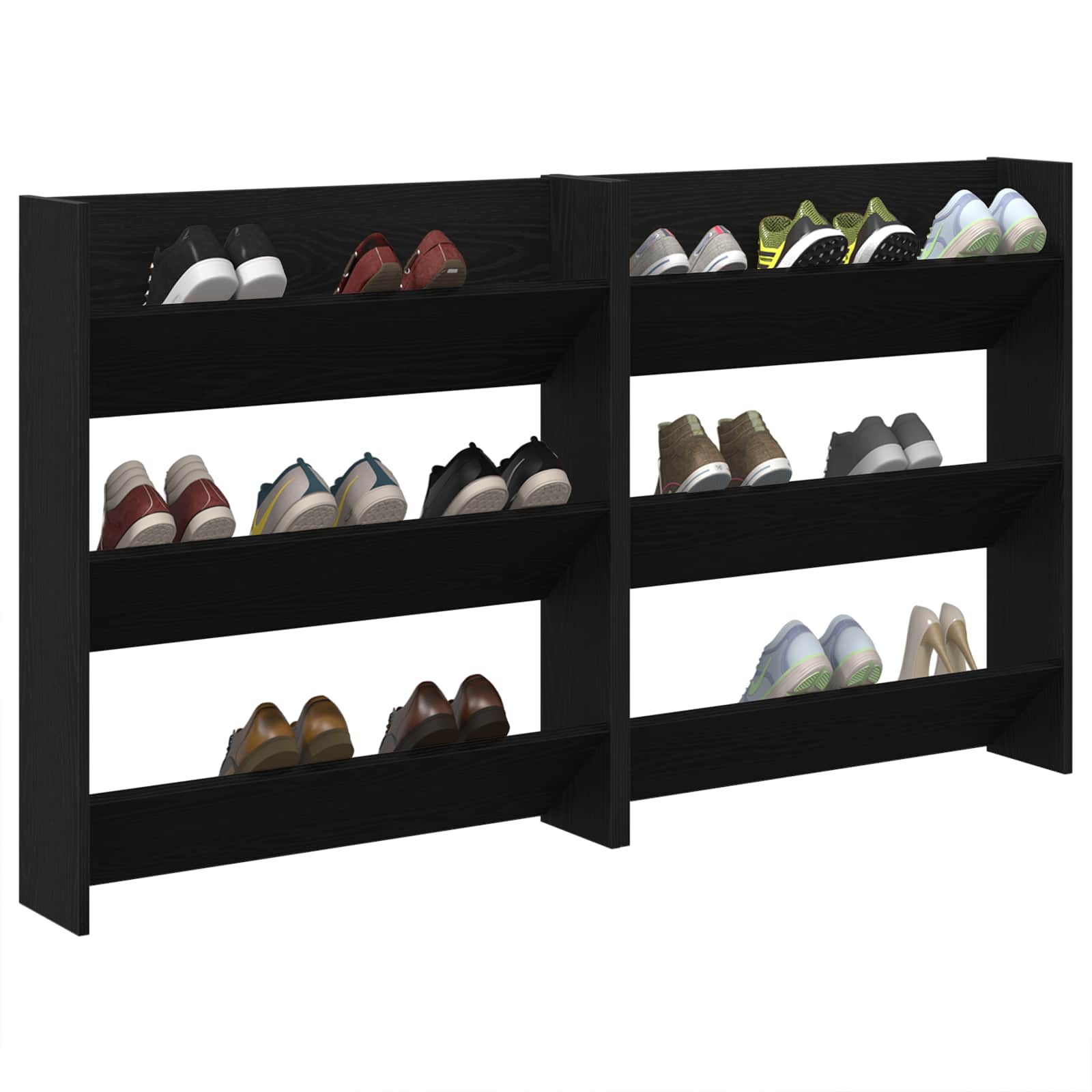 Cabinet à chaussures 2 pcs Chêne noir 86 x 18 x 90 cm - XIOS